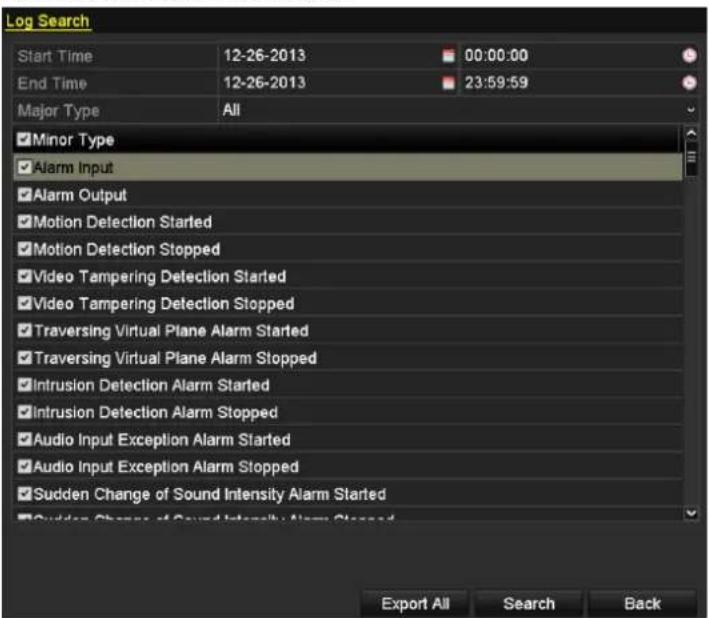Hikvision DS-9008HFI-ST - Playing Back by Searching System Log - 1