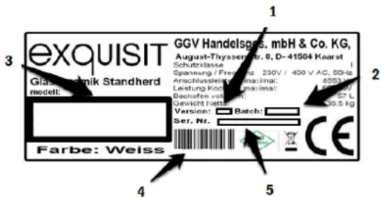 Exquisit ECM 8 BZ - Typenschild - 1