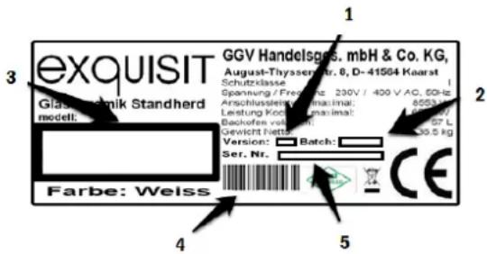 Exquisit ECM 5 I - Typenschild - 1