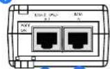 LANCOM GE PoE+ Injector - Anschlüsse und LEDs des LANCOM GE PoE+ Injectors - 1