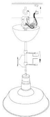 North Light 36-5600 - Anschluss der Deckenleuchte an eine Deckendose mit Leuchtenbuchse und Haken - 2