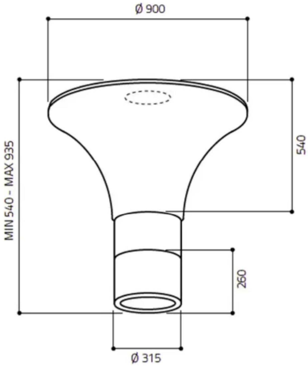 MIN 540 - MAX 935 Ø 900 540 260 Ø 315