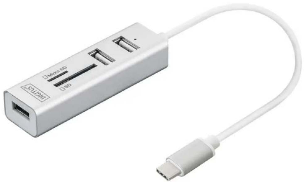 ASSMANN Electronic DA-70243 - USB 2.0 Typ-C 3-Port HUB mit Kartenleser - 1