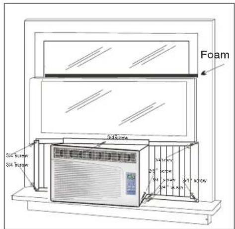 Foam, 3/4 Screw, 3/4 Screw, 3/4 Screw, 25" x 24"W, 24" x 24"W, 3/4" x 24"W.