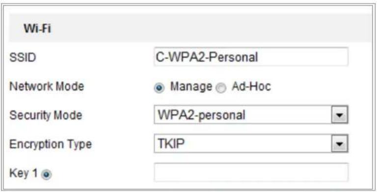 Hikvision DS-2CD2623G0-IZS - Configuration> Network> Advanced Settings> Wi-Fi - 1