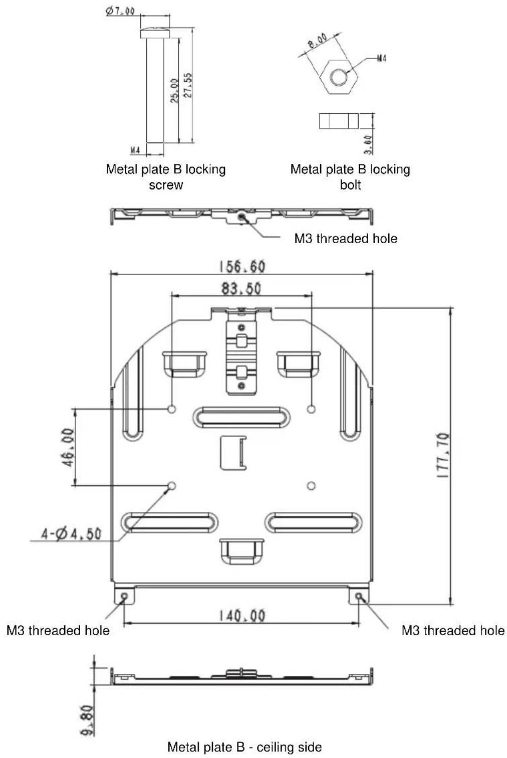 Marshall Electronics CV620-IP - Metal plate B - ceiling side - 1