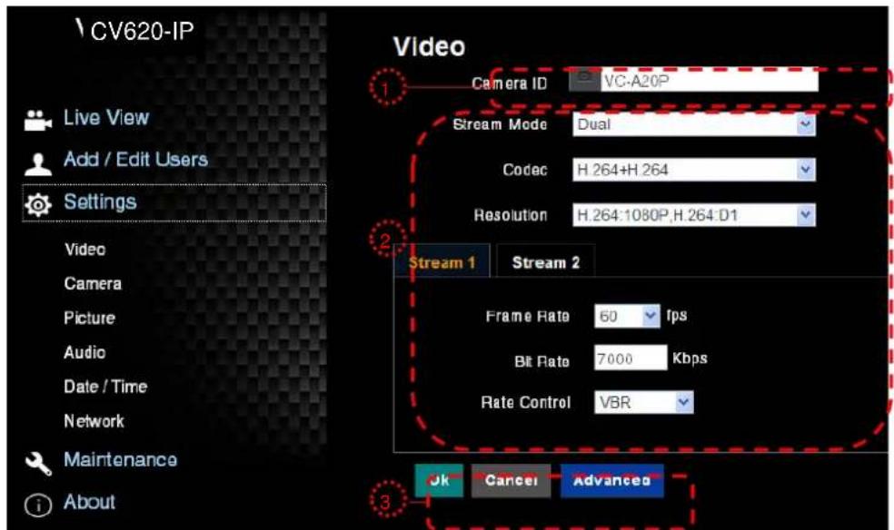 Marshall Electronics CV620-IPW - Settings – Video Setting - 1
