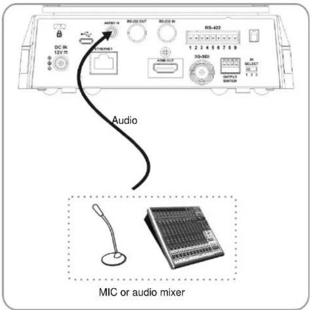 Marshall Electronics CV620-IPW - Connecting AUDIO IN - 1