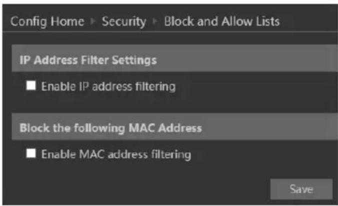 Provision-ISR I3-340IP536+ - Block and Allow Lists - 1