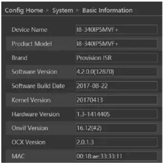 Provision-ISR I3-340IP536+ - Basic Information - 1