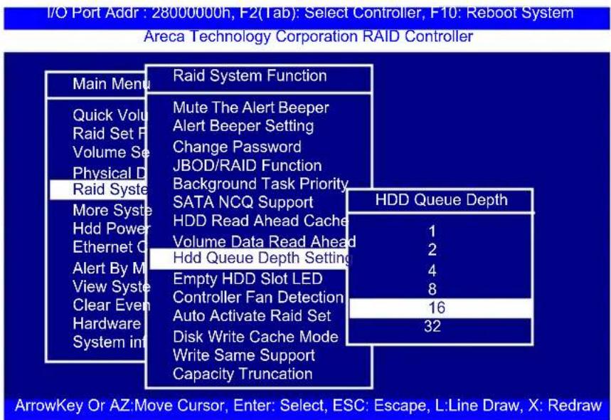 Areca ARC-1216-4i - Hdd Queue Depth Setting - 1
