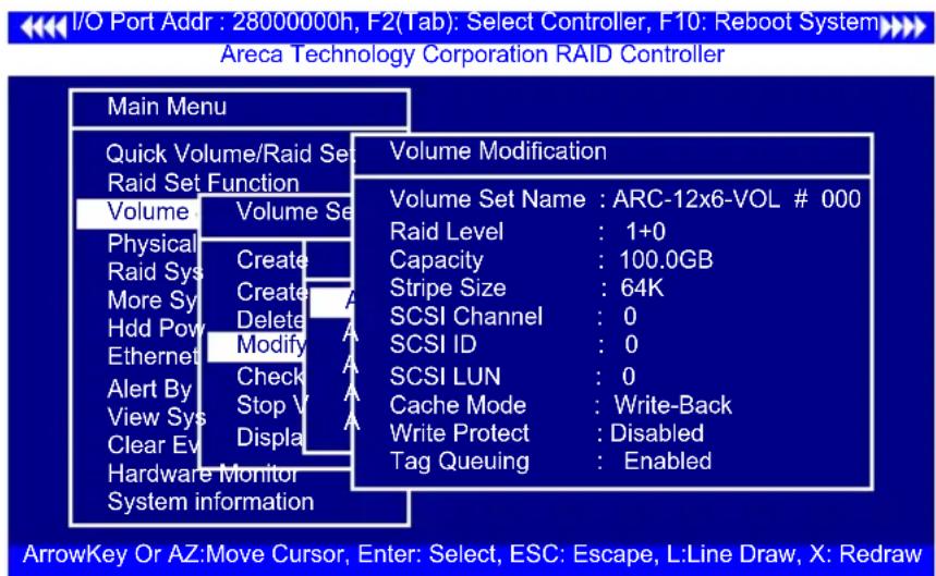 Areca ARC-1216-4i - Modify Volume Set - 1