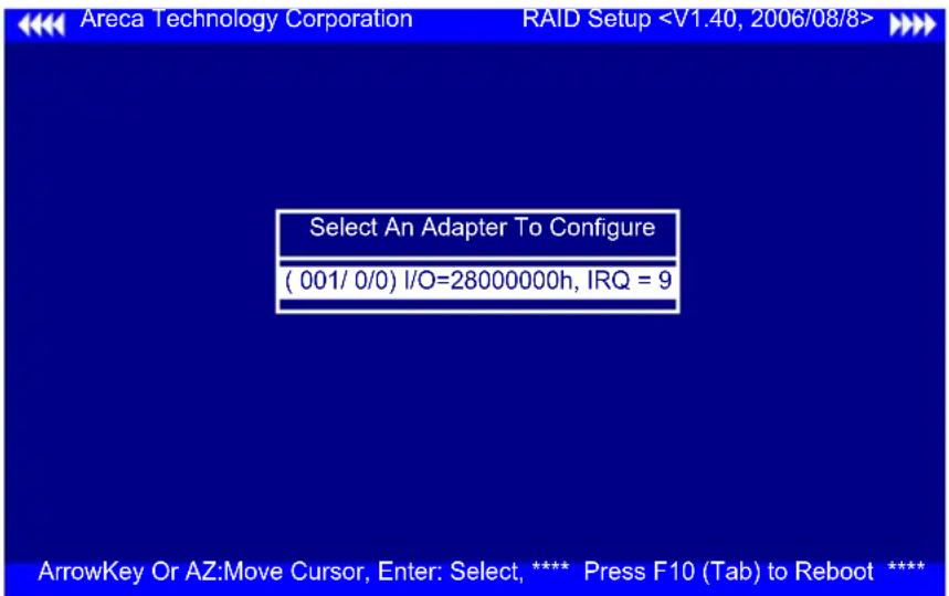 Areca ARC-1216-4i - Starting the McBIOS RAID Manager - 2