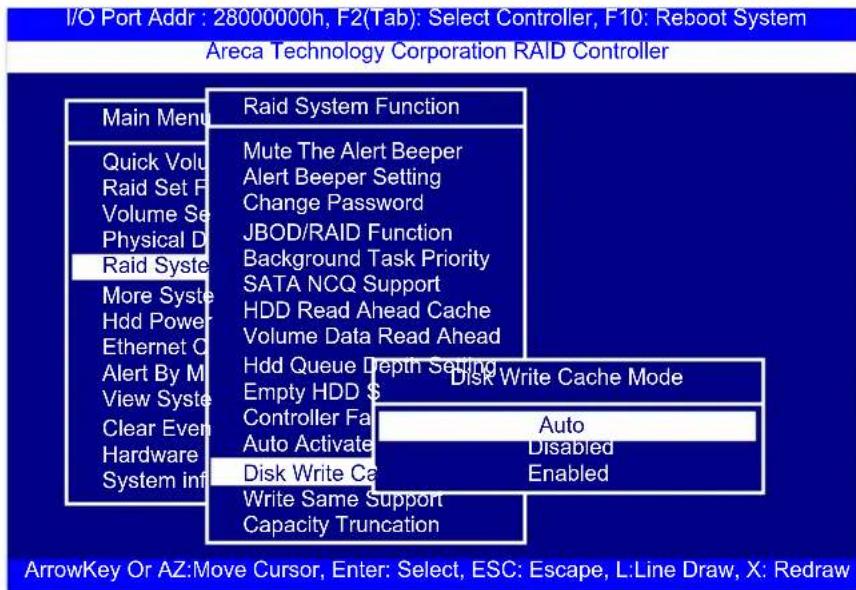 Areca ARC-1216-4i - Disk Write Cache Mode - 1