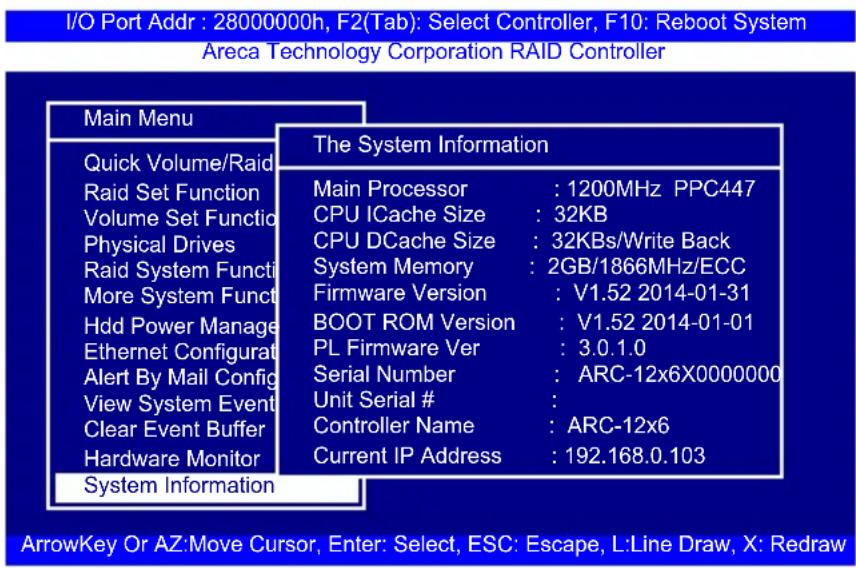Areca ARC-1216-4i - System Information - 1