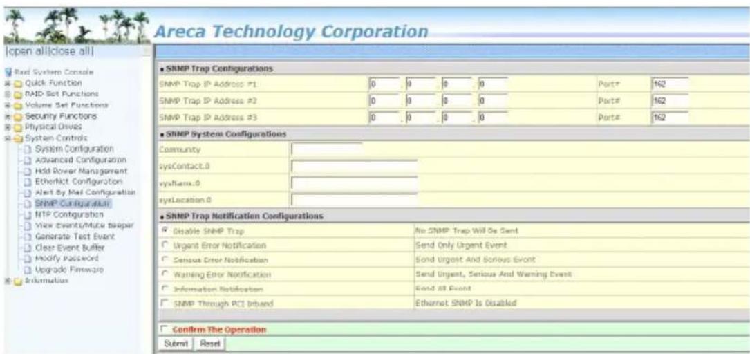 Areca ARC-1216-4i - SNMP Configuration - 1