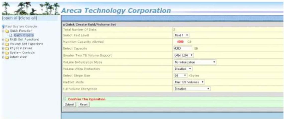 Areca ARC-1216-4i - Quick Function - 1