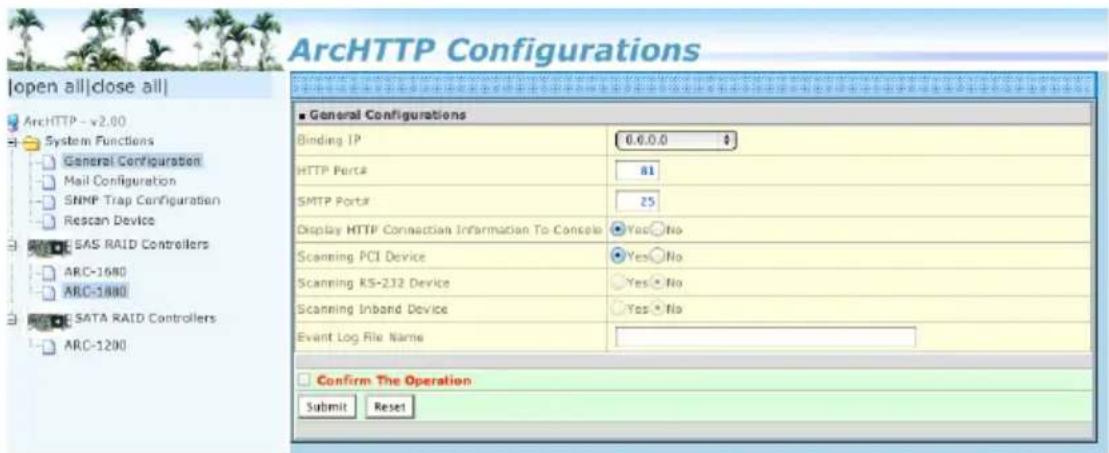 Areca ARC-1216-4i - Start-up McRAID Storage Manager - 1