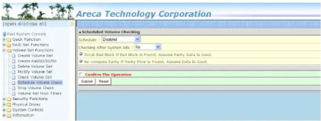 Areca ARC-1216-4i - Schedule Volume Check - 1