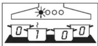 Diagram showing a sun heating setup with three pots labeled 0, 1, and 0, indicating heat transfer or cooling process.