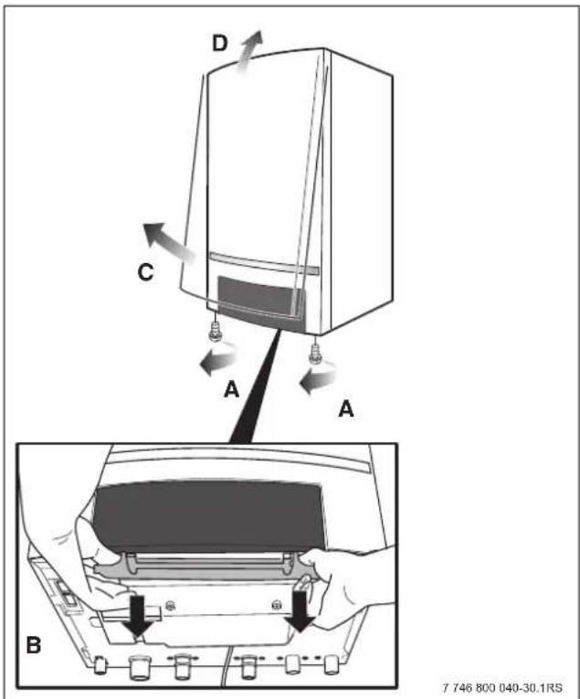 BUDERUS Logamax plus GB162-25 T40S - Heizkesselverkleidung demontieren - 1