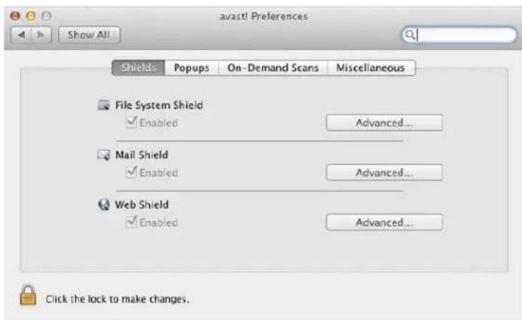 AVAST Free Antivirus (Mac) - Preferences - 1