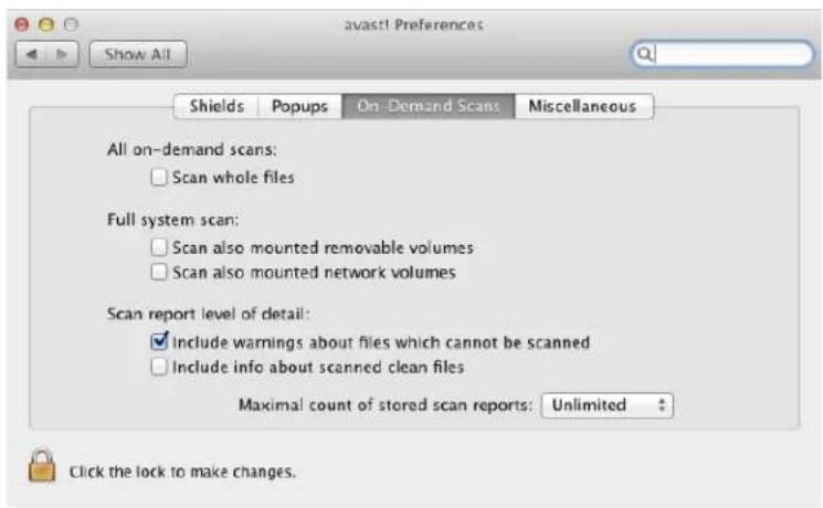 AVAST Free Antivirus (Mac) - Preferences - 3