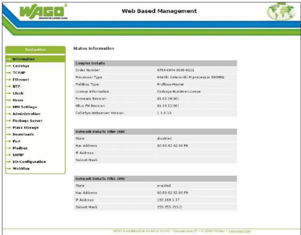 Wago I/O-IPC-C6 - Seite „Information“ - 1