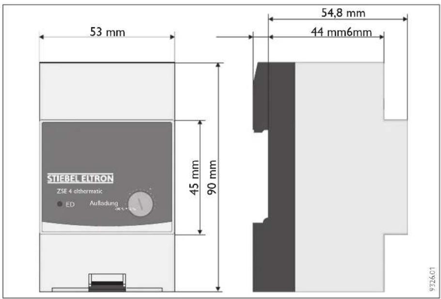 STIEBEL ELTRON ZSE 4 olthermatic ED Aufladung 53 mm 45 mm 90 mm 54,8 mm 44 mm6mm 9226,01