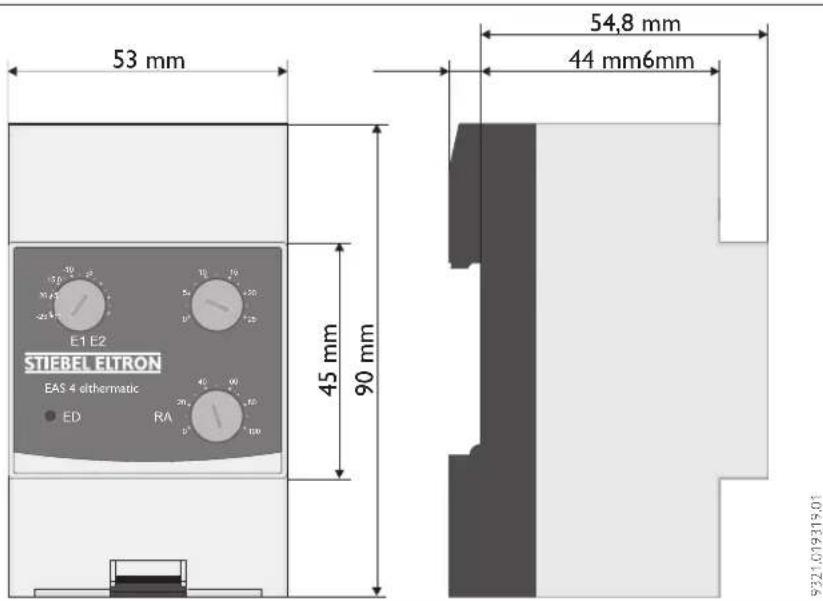 53 mm 54,8 mm 44 mm6mm STIEBEL ELTRON EAS 4 eithermatic ED RA 45 mm 90 mm 9321.079319.01