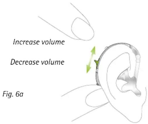 Phonak Sky Q - Step 6. Adjusting the volume control behind the ear - 1