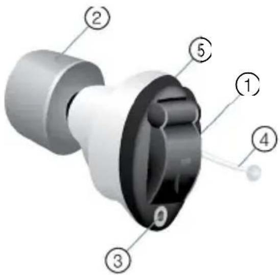 Labeled diagram of a mechanical component with numbered parts for identification