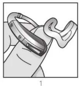 Audibel A3 BTE - To remove the hearing instrument and Custom Earmold: - 1