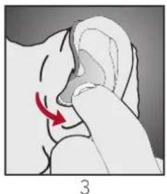 Audibel A2 BTE - To remove the hearing instrument and Instant Fit Earbud or Custom Eartip: - 3