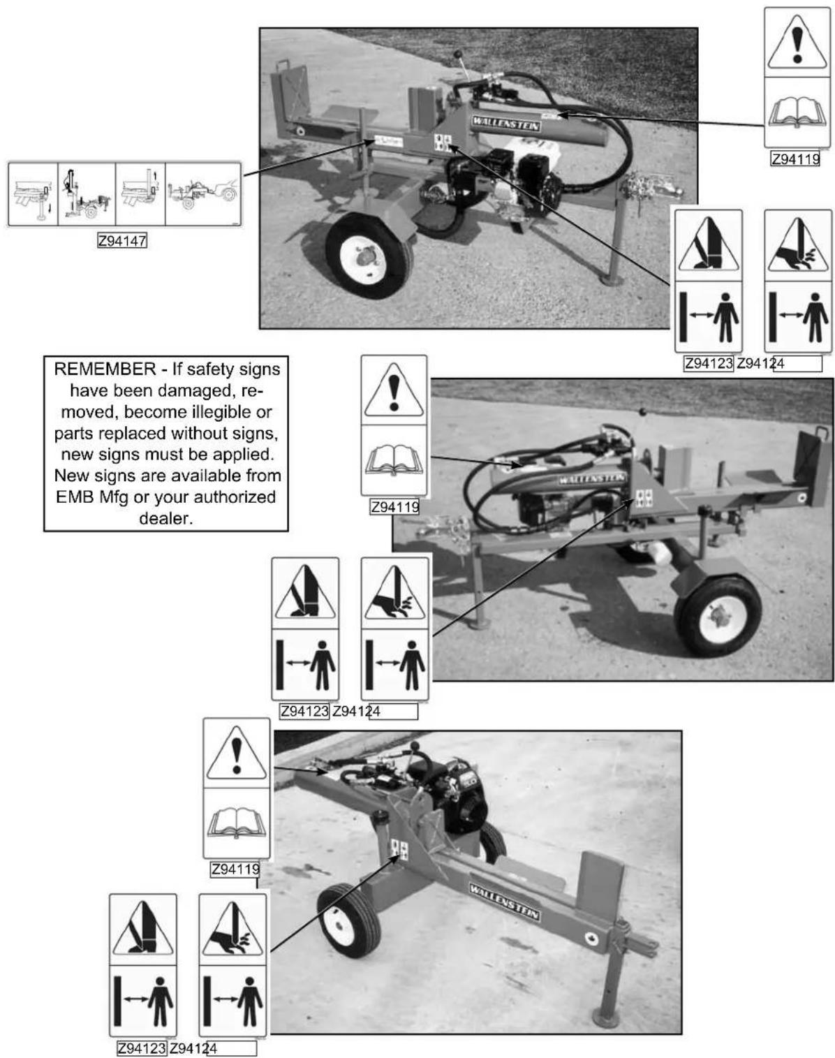 Wallenstein WX640 - SAFETY SIGN LOCATIONS - 2 PANEL - 1