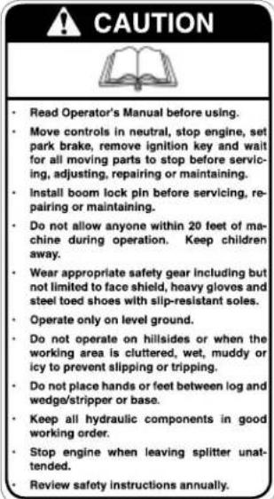 Wallenstein WX640 - SAFETY SIGN LOCATIONS - 3 PANEL - 4