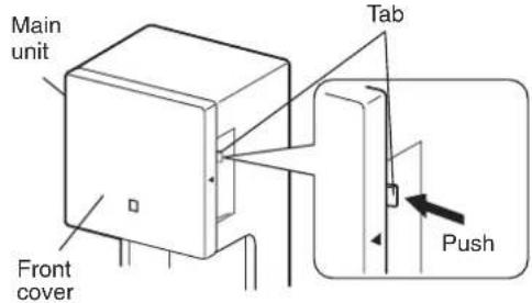 Main unit Tab Front cover Push