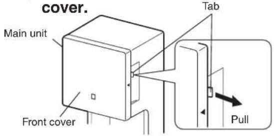 cover. Main unit Front cover Tab Pull