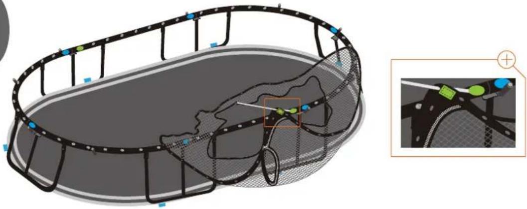 Springfree Large Oval O92 - Lesen Sie die Warnungen auf dieser Seite und im Rest der Bedienungsanleitung, bevor Sie Trampolin und Fangnetz zusammenbauen und verwenden. - 18