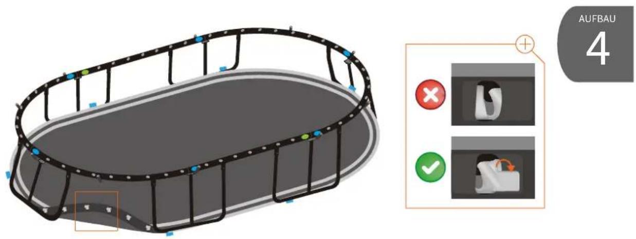 Springfree Large Oval O92 - Lesen Sie die Warnungen auf dieser Seite und im Rest der Bedienungsanleitung, bevor Sie Trampolin und Fangnetz zusammenbauen und verwenden. - 17
