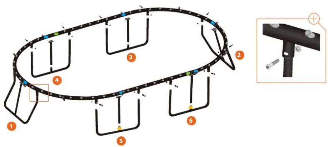 Springfree Large Oval O92 - Lesen Sie die Warnungen auf dieser Seite und im Rest der Bedienungsanleitung, bevor Sie Trampolin und Fangnetz zusammenbauen und verwenden. - 15