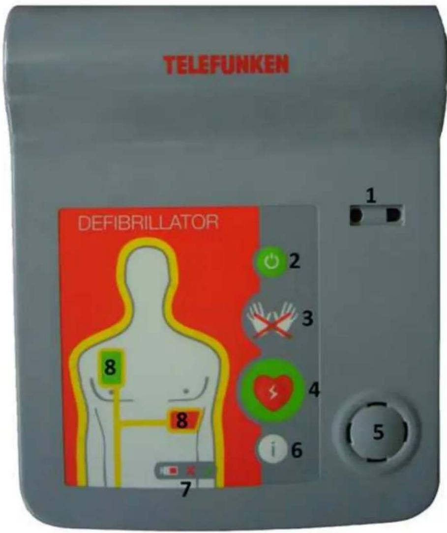 TELEFUNKEN DEFIBRILLATOR 8 8 7 2 3 4 i 6 1 5