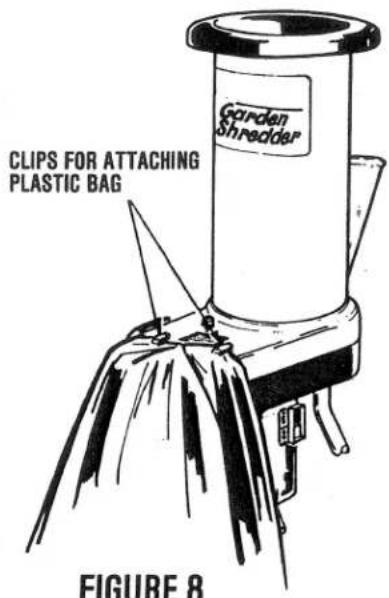 CLIPS FOR ATTACHING PLASTIC BAG Garden Shredder FIGURE 8