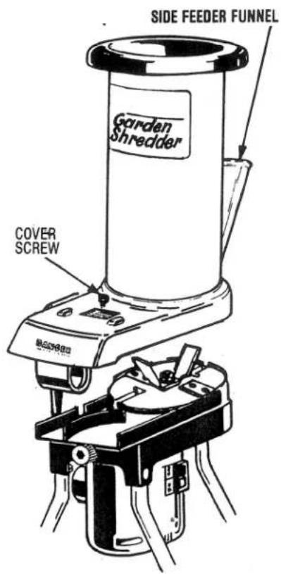 SIDE FEEDER FUNNEL Garden Shredder COVER SCREW