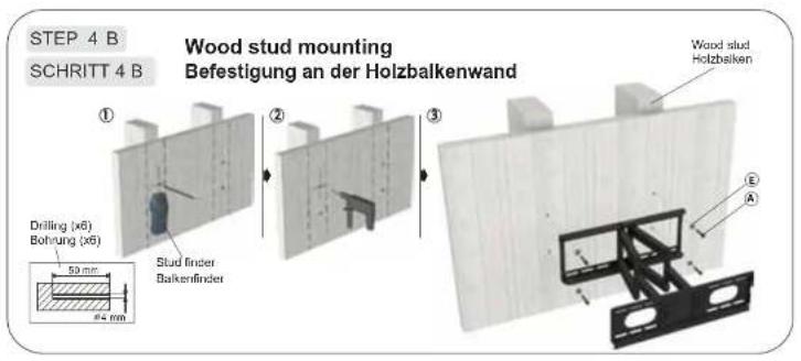 Ricoo S2874 - Befestigung an der Massivbetonwand - 3