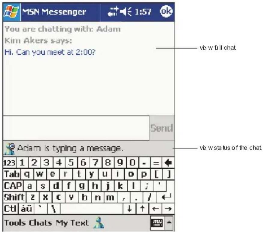 You are chatting with: Adam Kim Akers says: Hi. Can you meet at 2:00? ve w full chat Send Adam is typing a message. ve w status of the chat 123 1 2 3 4 5 6 7 8 9 0 - = + Tab q w e r t y u i o p [ ] CAP a s d f g h j k l ; ' Shift z x c v b n m , . / ← Ctl äü ` \ Tools Chats My Text