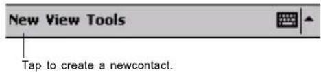 New View Tools Tap to create a newcontact.