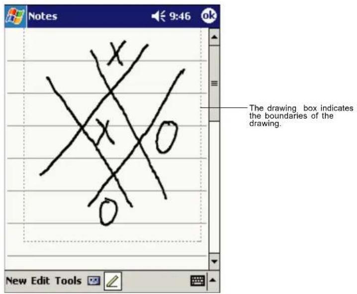 Notes 9:46 ok x x x o The drawing box indicates the boundaries of the drawing. New Edit Tools