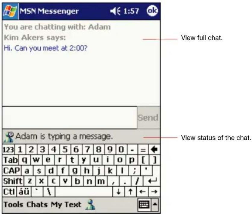 You are chatting with: Adam Kim Akers says: Hi. Can you meet at 2:00? View full chat. Send Adam is typing a message. View status of the chat. 123 1 2 3 4 5 6 7 8 9 0 - = Tab q w e r t y u i o p [ ] CAP a s d f g h j k l ; ' Shift z x c v b n m , . / Ctl áü ` \ Tools Chats My Text