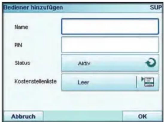 Neopost IS-5000 - So erstellen Sie einen Bediener: - 1